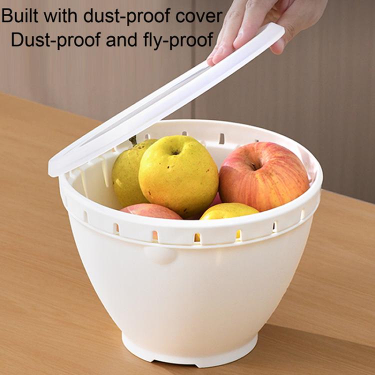 Vegetable Washing Draining Basket Multi-Functional Double-Layer Rice Washing Basin, Small, Large, Large+Small