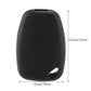 Black key fob case shell with keyring hole, front and side angle