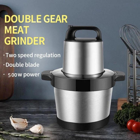 500W 6L Large-Capacity Stainless Steel Meat Grinder Multifunctional Garlic Chopper, EU Plug, UK Plug