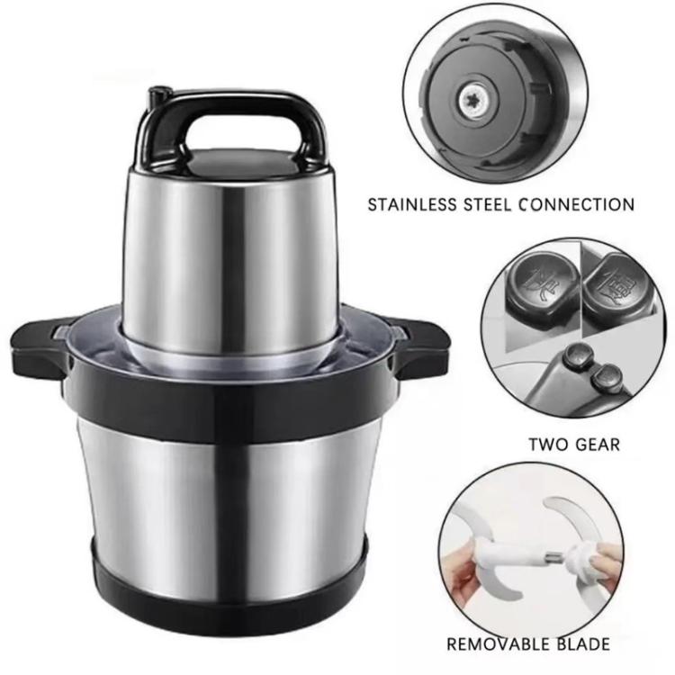 Stainless steel meat grinder with removable blade and top handle