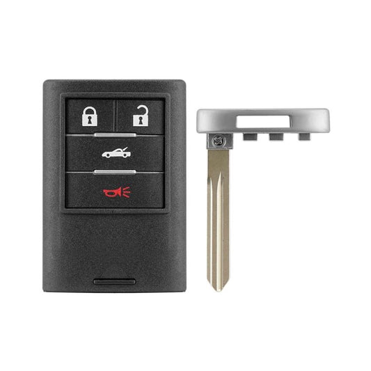 For Cadillac Car Remote Key Fob Case With Sedan Key Blade Blank, 3+1 Buttons