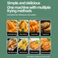 Electric deep fryer for frying multiple foods, basket visible
