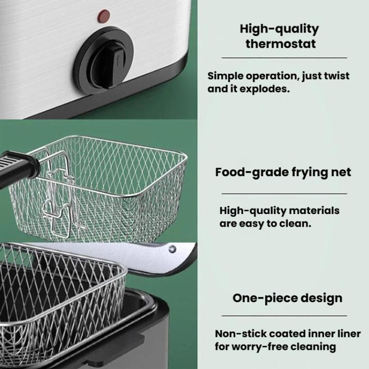 Electric deep fryer with twist control knob and removable frying basket