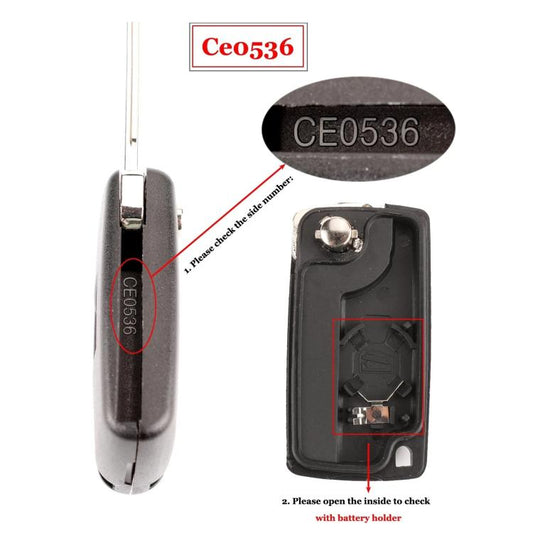For Peugeot 2 Button Car Remote Key Shell