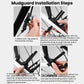 Bike fender installation steps showing mounting and strap alignment