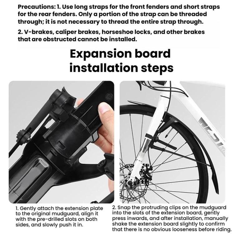 Expansion board installation steps for bike mudguard on front wheel
