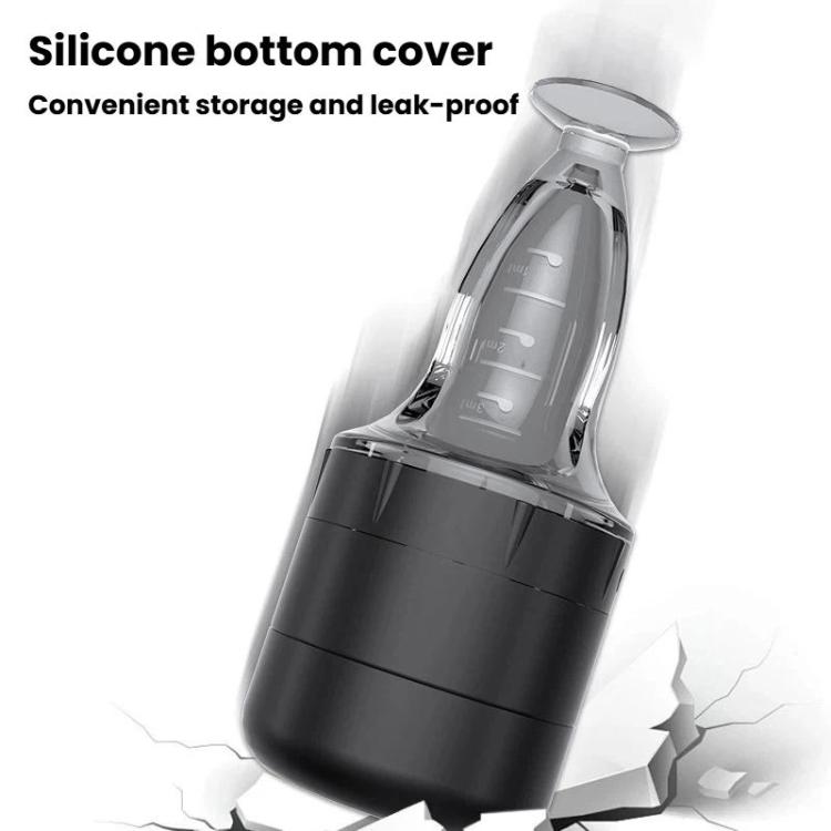 Black scalp serum applicator with roller massage comb and silicone bottom cover