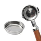 Stainless steel backflush blind basket disc with wooden-handled cleaning sprayer