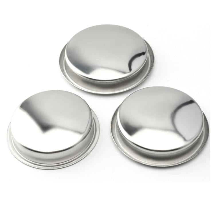 Set of stainless steel blind basket discs with rounded lids