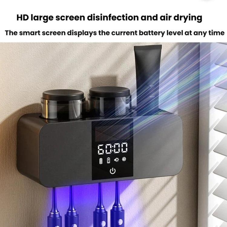 UV Sterilizing Smart Toothbrush Holder With Drying Function Wall-Mounted Mouthwash Cup Set