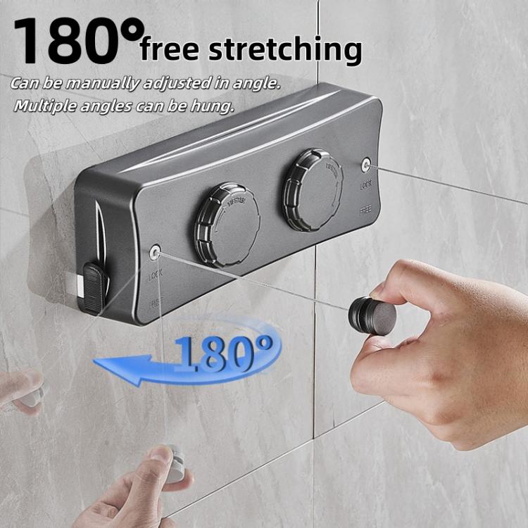 5.1m Invisible Steel Wire Clothesline Indoor Balcony Retractable Drying Rack, Single String White, Single String Black, Single String Gray, Double String White, Double String Black, Double String Gray