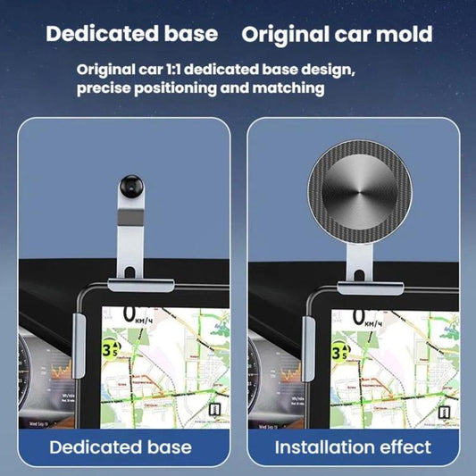 Rotatable Car Center Console Phone Holder Base, For Tesla / BYD / NIO and Other New Energy Vehicle Displays, Single Base, Base+Magnetic Mount
