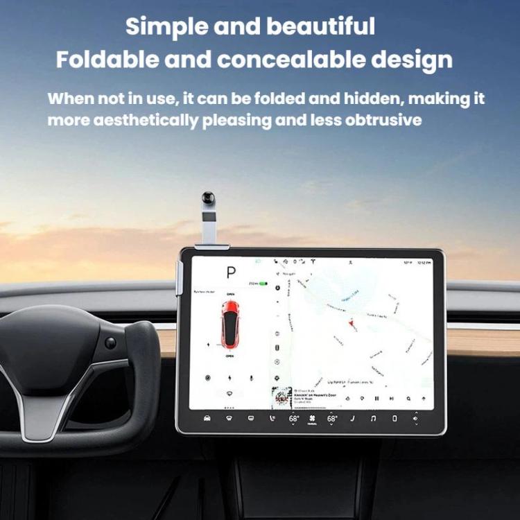 Foldable car phone holder base for dashboard with extended support arm