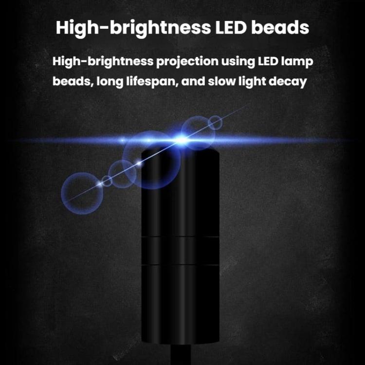 High-brightness LED projection light with glowing blue beam