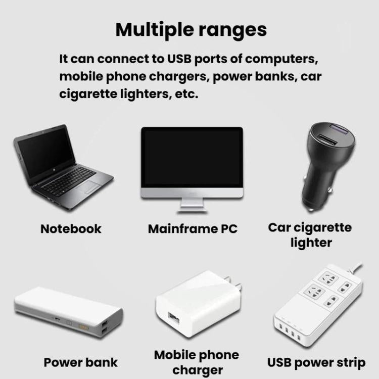 USB powered projection light compatible with car and phone chargers