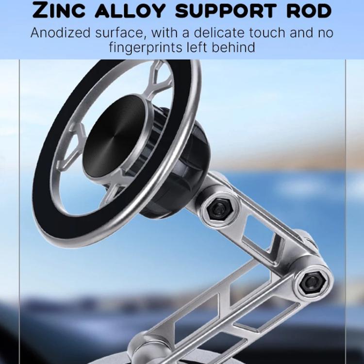Metal support rod and pivot joint for car magnetic phone holder with round mount