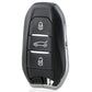 Black key remote with lock, car, and unlock icons on two-button layout