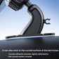 Black magnetic phone mount with adjustable hook and curved adhesive bracket base