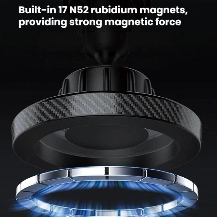 Carbon-fiber magnetic ring phone mount with built-in magnets and glow effect