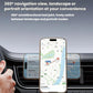 Black magnetic phone mount holding phones on the car dashboard