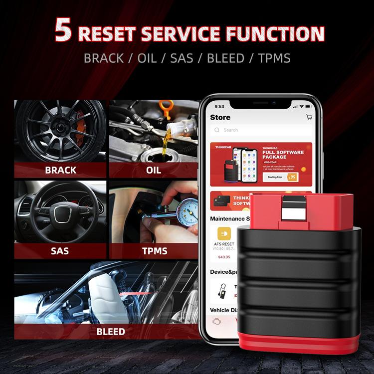OBD2 Full System Diagnostic Tool Oil Maintenance Electronic Parking Brake Reset, THINKSAFE
