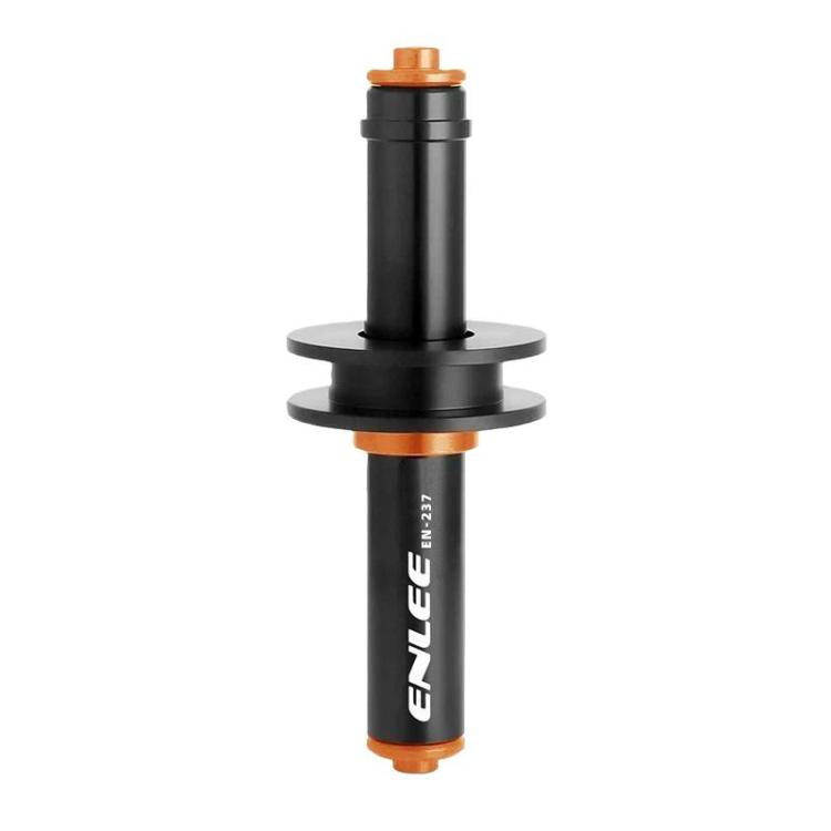 Bike chain keeper adapter, black cylinder with orange end cap and ENLEE branding