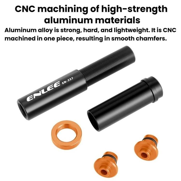 CNC machined chain keeper set, black aluminum rod with orange spacers and end caps