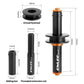 Bike chain keeper holder and rods with orange accents, shown with size markings
