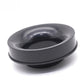 Round black intake reducer adapter cap with central opening and flanged base