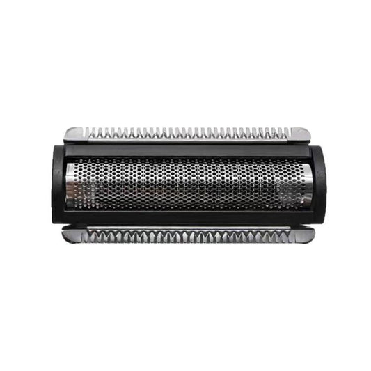 Replacement trimmer blade cartridge with mesh cutting drum and metal guard