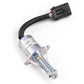 Silver shutdown solenoid with spring plunger and black connector cable