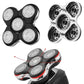 Replacement shaver heads with rotary foil segments and open cartridge view