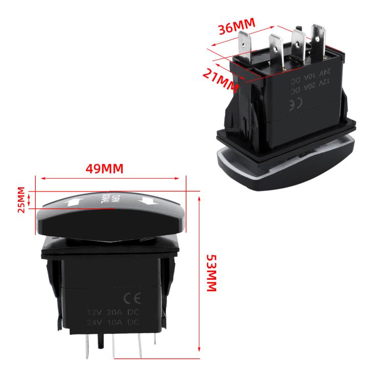 Black LED turn signal relay module with mounting base and electrical pins