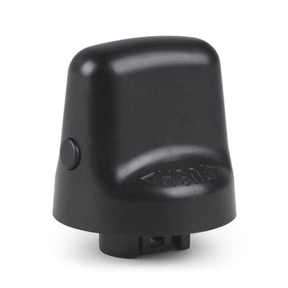 Black keyless ignition switch knob cover with push-button label and base clips