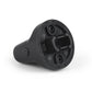 Black ignition switch knob cover insert with rear mounting and wiring openings