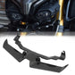 Carbon fiber bird beak lower headlight fairing spoiler with textured weave and tabs.