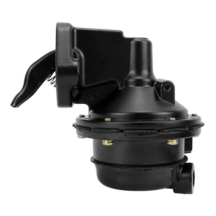 Mechanical fuel pump assembly, black body with lever-style inlet and side exhaust port