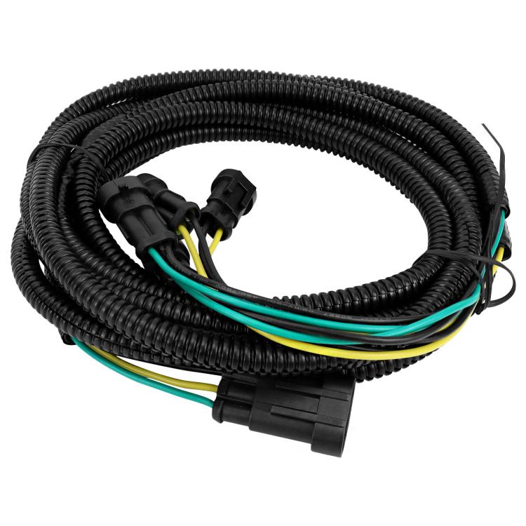 ATV turn signal wiring harness with multi-wire bundle and plug connector
