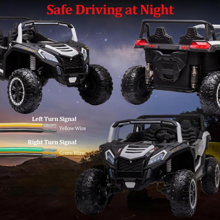 ATV left and right turn signal wiring setup with front amber and rear red lights