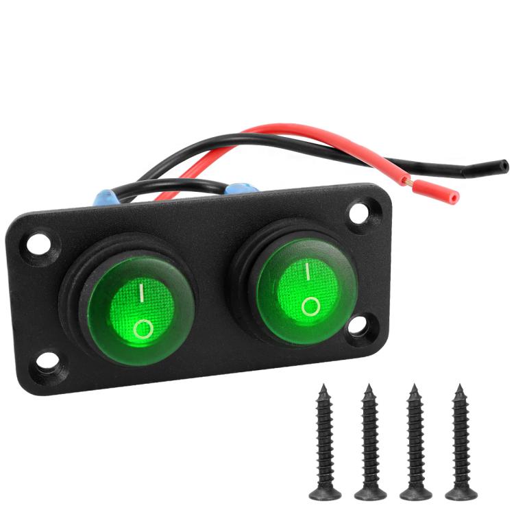 Round Waterproof Marine Panel Switch With LED Light, 1 Button Red, 2 Button Red, 3 Button Red, 4 Button Red, 5 Button Red, 6 Button Red, 1 Button Blue, 2 Button Blue, 3 Button Blue, 4 Button Blue, 5 Button Blue, 6 Button Blue, 1 Button Green           ...