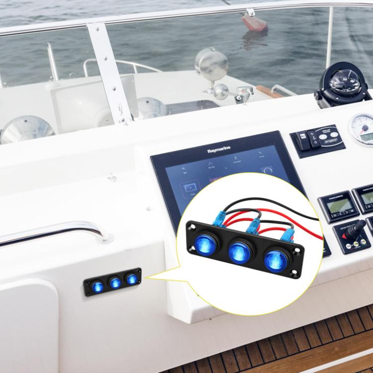 Round Waterproof Marine Panel Switch With LED Light, 1 Button Red, 2 Button Red, 3 Button Red, 4 Button Red, 5 Button Red, 6 Button Red, 1 Button Blue, 2 Button Blue, 3 Button Blue, 4 Button Blue, 5 Button Blue, 6 Button Blue, 1 Button Green           ...