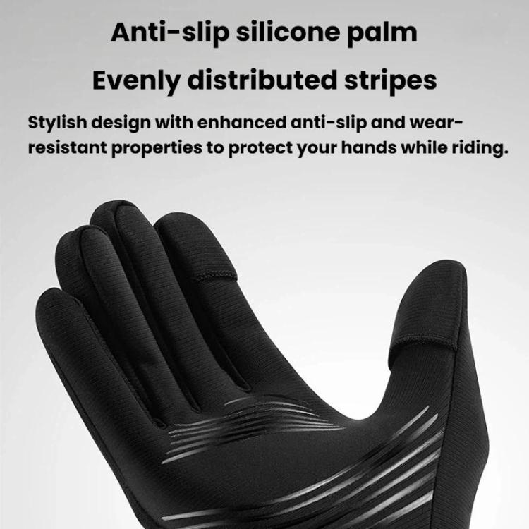 Black anti-slip palm cycling gloves with West Biking logo and ridged grip lines