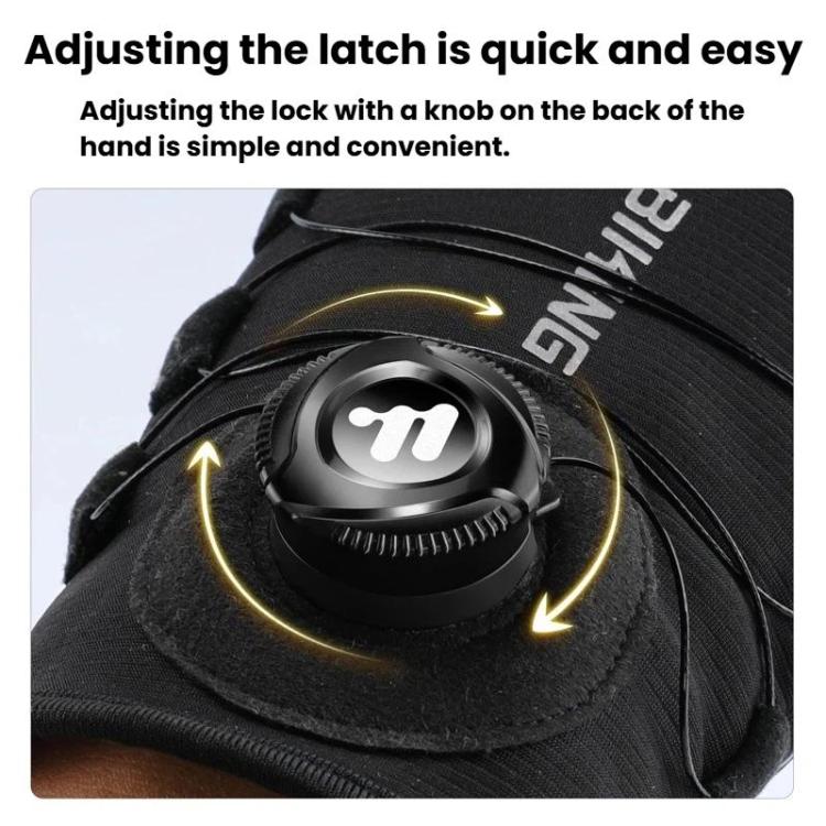 Black glove wrist latch with adjustable dial and West Biking logo