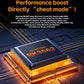 Handheld game console close-up with orange backlit vents and RK3502 label