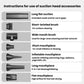 Vacuum suction head set: wide-mouth brush, flat nozzle, short-bristled brush