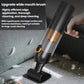 Compact handheld car vacuum with wide-mouth brush attachment, dark gray body