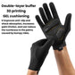 Black cycling gloves with breathable mesh back and GEL cushion palm anti-slip pads