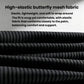 Close-up of black ribbed glove fabric with textured grip pattern