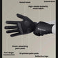 Black cycling glove overview with cushioned palm pads and extended wrist coverage