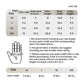Cycling anti-slip full-finger gloves size chart with glove outline